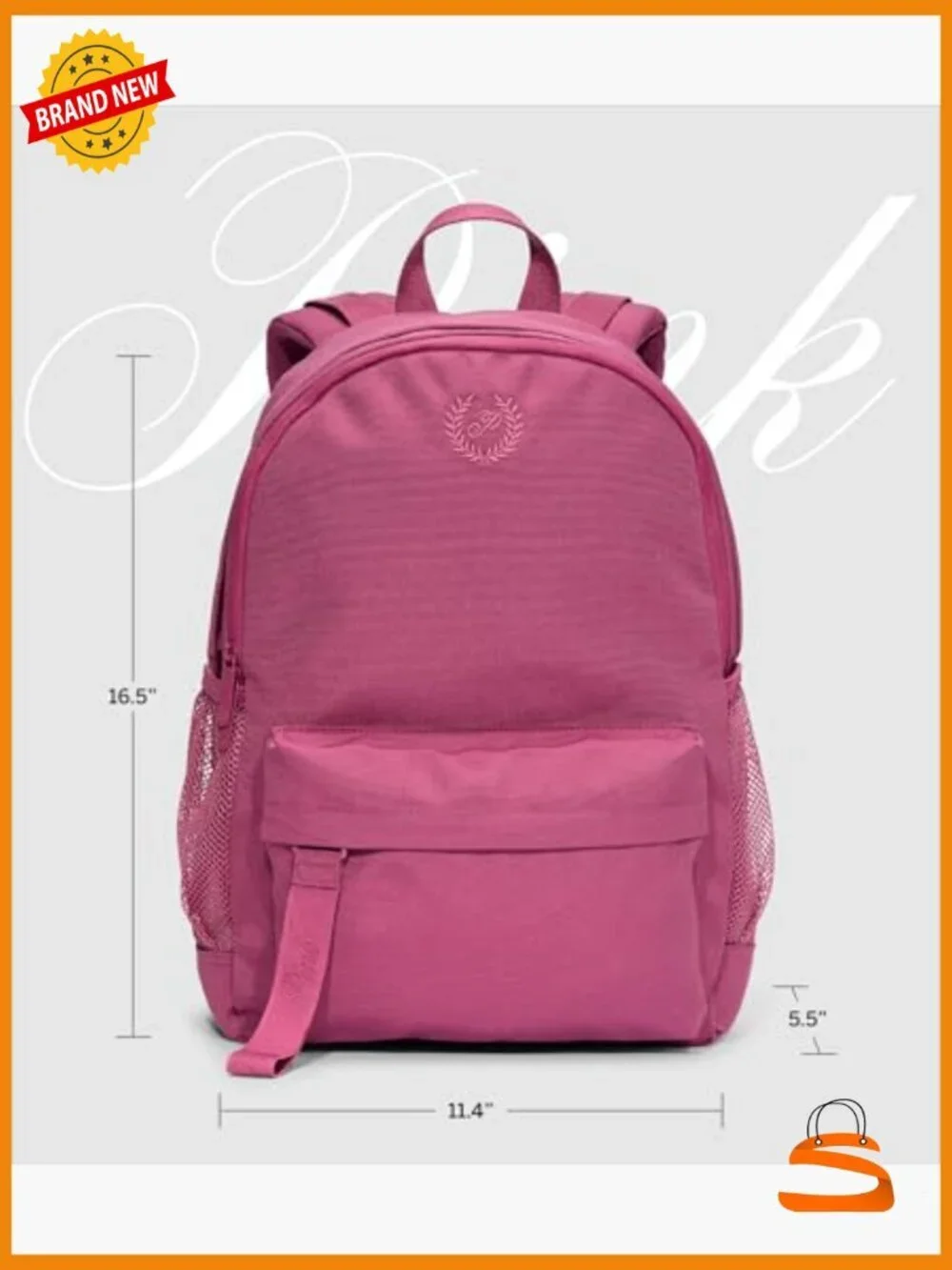 Canvas Laptop Backpack for School Travel, Adjustable Straps, 15